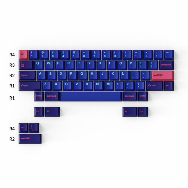 Капачки за механична клавиатура Keychron Cherry Profile Double - Shot PBT Full Set 219 Keycaps - Player 