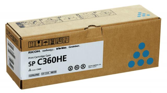 Toner Cartridge Ricoh SPC360HE, 5000 p, Cyan 