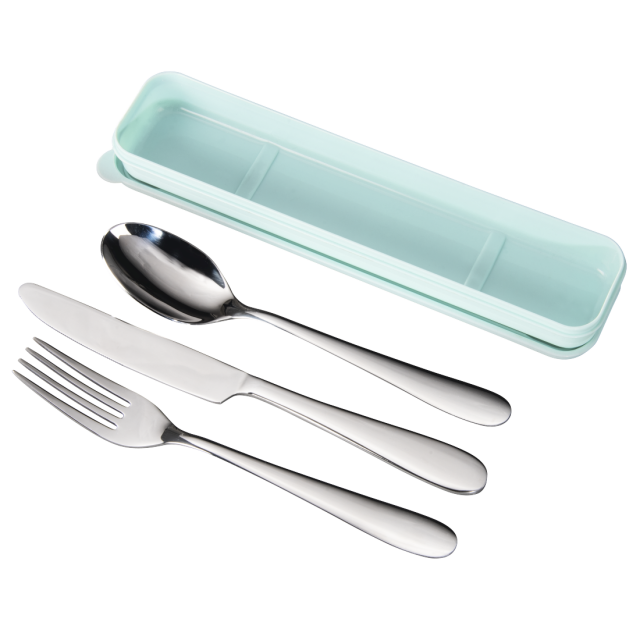 Xavax Cutlery Set, Knife, Fork, Spoon, Stainless Steel, To-Go, 181599 