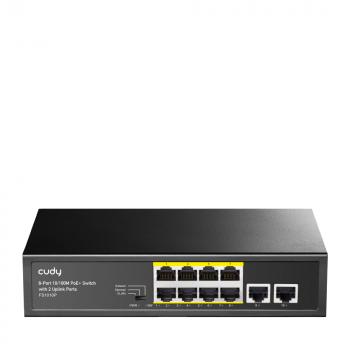 Switch Cudy FS1010P, 8-Port 10/100M PoE+ Switch with 2 Uplink Ports