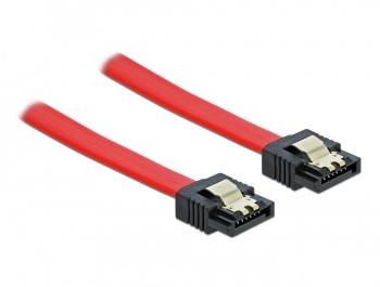 Delock Cable SATA 6 Gb/s male straight > SATA male straight 30 cm red metal