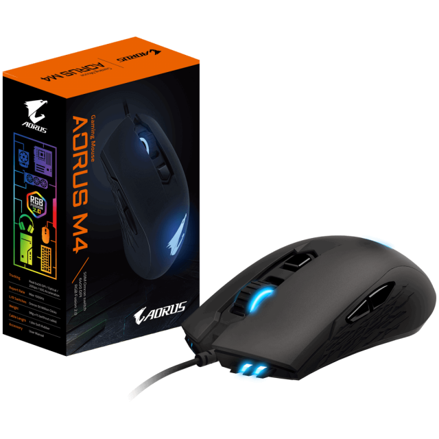 Gaming Mouse Gigabyte Aorus M4 RGB Fusion, Optical 