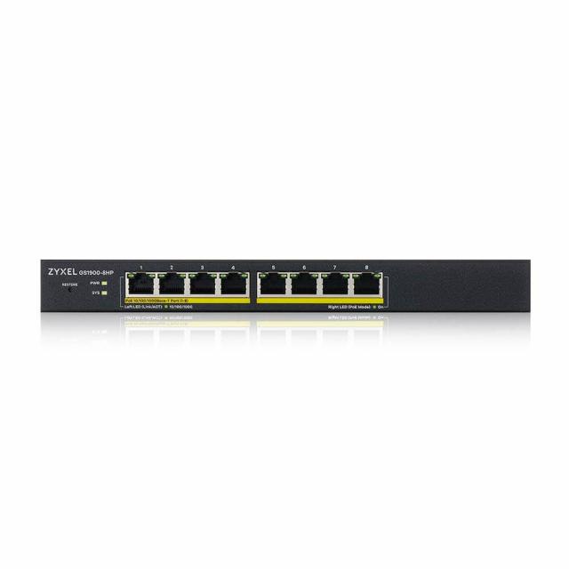 Switch ZYXEL GS1900-8HP-V3, 8 Ports Smart Managed, PoE, Gigabit 