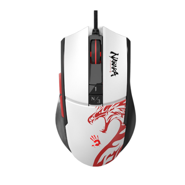 A4tech Gaming mouse bloody L65 Max,12000 cpi, Naraka, Black/white 