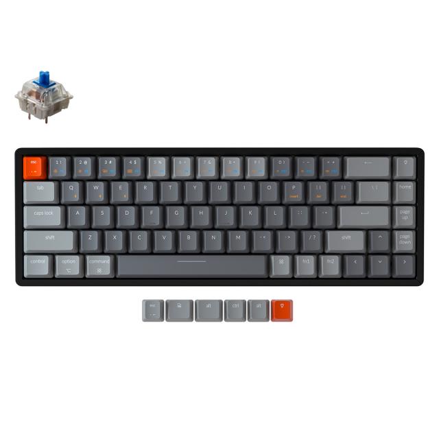 Геймърска Механична клавиатура Keychron K6 Hot-Swappable Aluminum 65% Gateron Blue Switch RGB LED Gateron Blue Switch ABS 