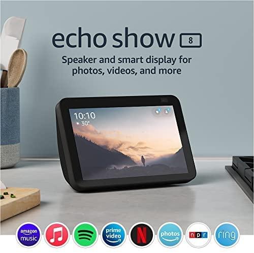 Смарт тонколона Amazon Echo Show 8 (Gen 2), Сензорен екран, Гласов асистент, Черна 