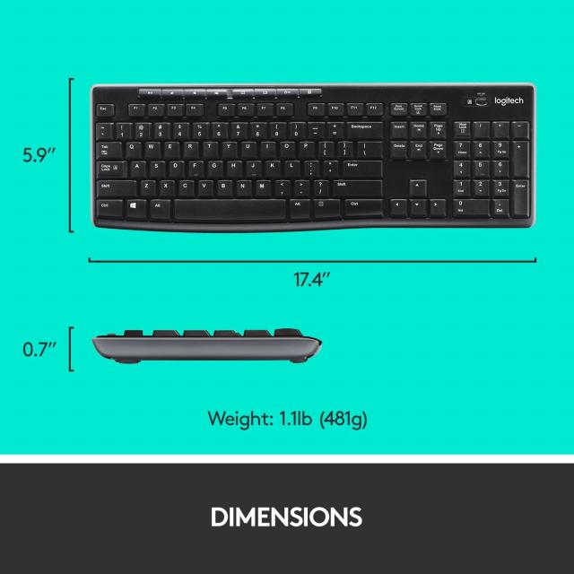 Kомплект безжични клавиатура с мишка Logitech MK270 