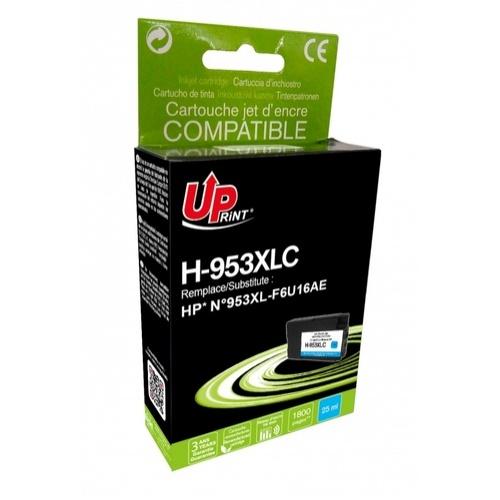 Ink cartridge UPRINT F6U16AE, HP 953XL, OfficeJet Pro 8210/8710/7720, 25 ml, Cyan 