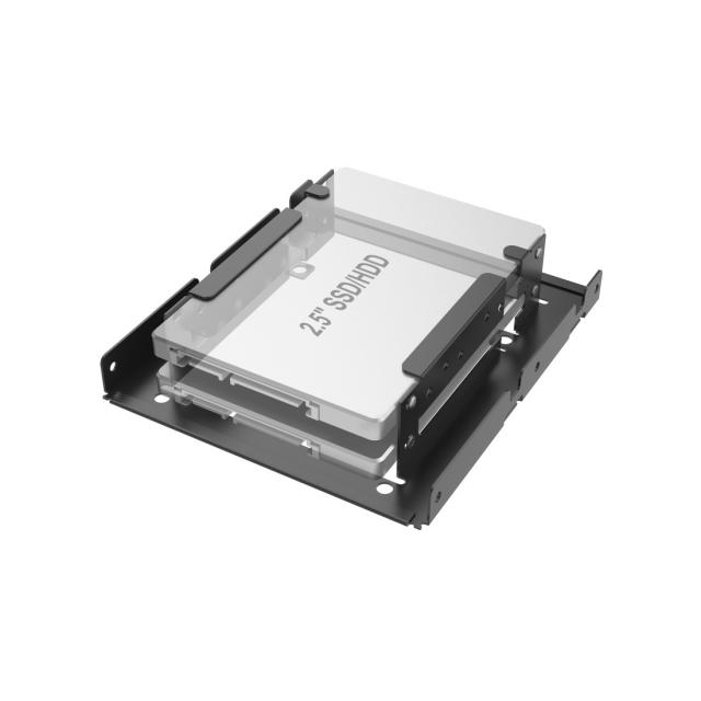 Рамка за твърд диск HAMA, 2 x 2.5" SSD и HDD в слот HDD 3.5", Черен 