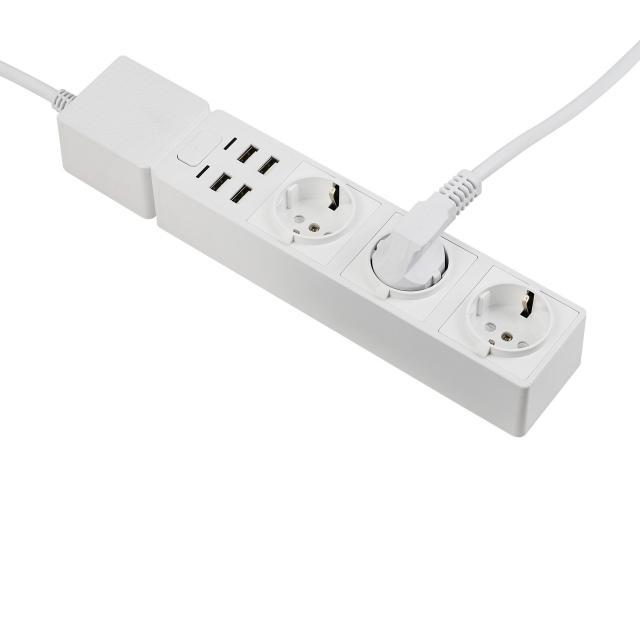 Smart WiFi Indoor Power Strip Edimax SP-1123WT 3 EU type AC Outlet + 4 USB Outputs 