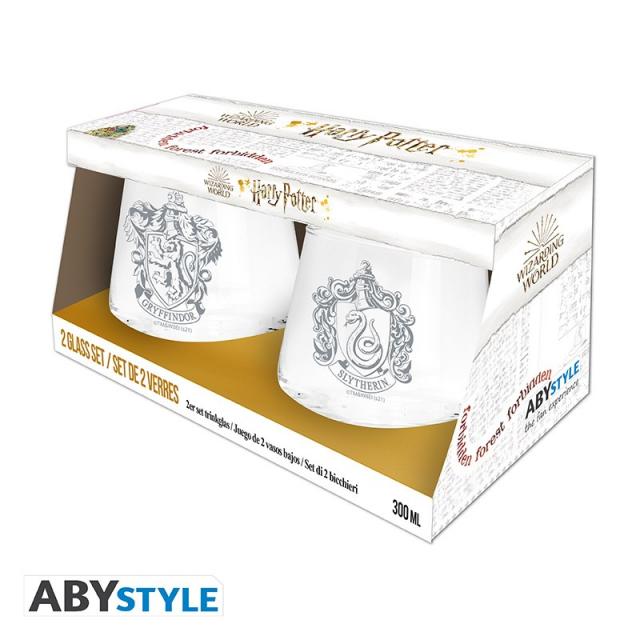 ABYSTYLE HARRY POTTER 2 Glass Set Gryffindor & Slytherin 