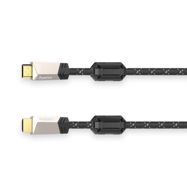 Кабел HAMA Premium, HDMI мъжко - HDMI мъжко, 1.5 м, Ферит, Позлатени конектори 