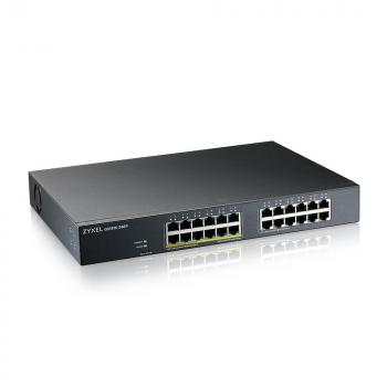 Switch 24-port ZyXEL GS1915-24EP, Gigabit, managed, standalone or Nebula management, rack mount, PoE