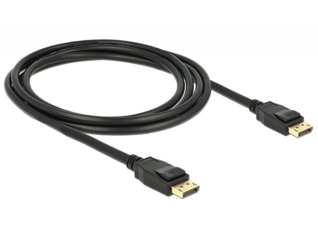 Кабел Delock DisplayPort мъжко - DisplayPort мъжко, 2.0м, 4K, Черен 