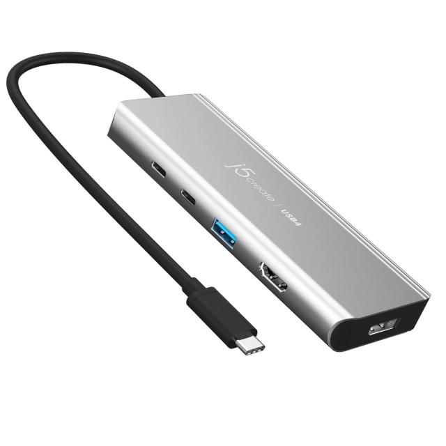 5-портов хъб j5create JCD401 USB4 Dual 4K Multi-port USB-C, 4K HDMI 