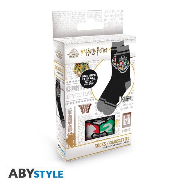 ABYSTYLE HARRY POTTER Socks Black & Grey Hogwarts 