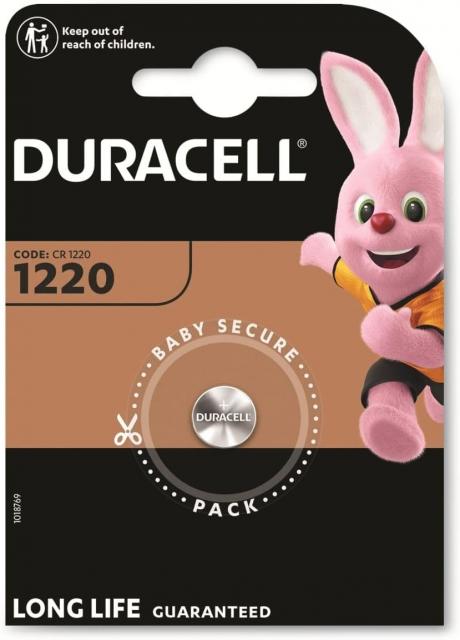 Бутонна батерия литиева DURACELL  CR1220 3V 1PK блистер 