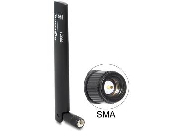 Delock LTE Antenna SMA -0.8 - 3.0 dBi Omnidirectional With Flexible Joint Black