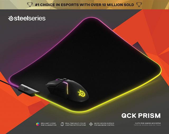 Gaming pad SteelSeries QcK Prism Cloth - Medium RGB, Black 