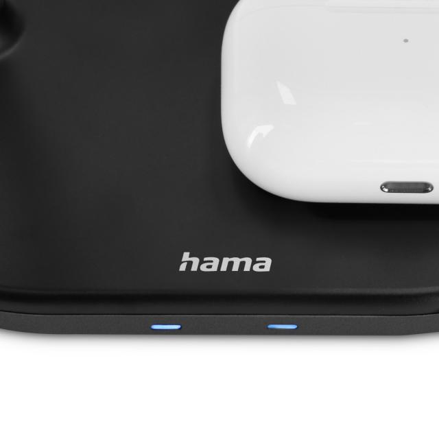 Безжично зарядно устройство HAMA MagCharge, За iPhone AirPods, Черен 