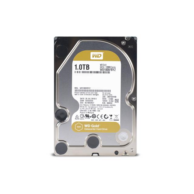 Хард диск WD Gold, 1TB, 7200rpm, 128MB, SATA 3, WD1005FBYZ 