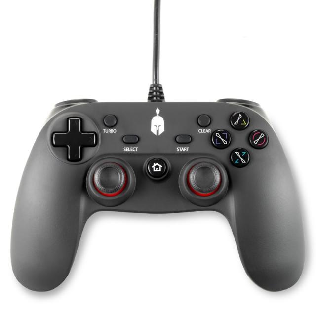 Wired Gamepad Spartan Gear Oplon, for PC and PS3, Black 