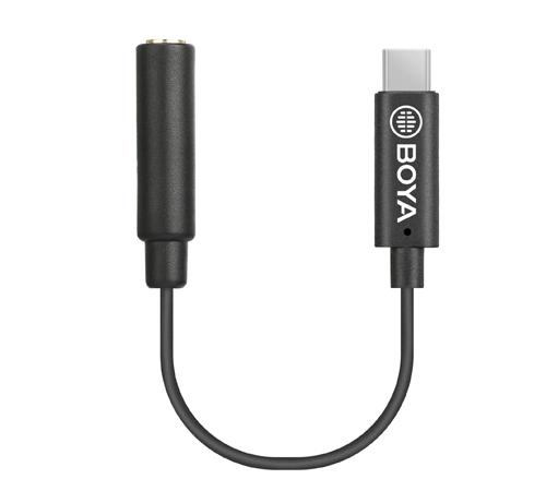 Адаптер BOYA 3.5mm TRS женски към USB-C мъжки, 6cm, BY-K4 