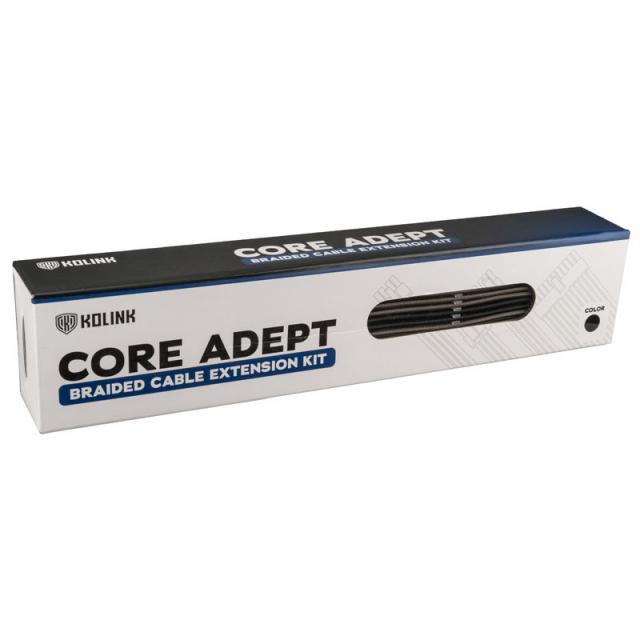 Sleeved Extension Cable Kit Kolink Core, Black/Gunmetal 