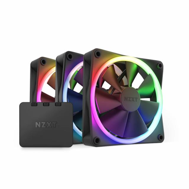 Комплект вентилатори NZXT F120 RGB Black 3 броя и NZXT RGB контролер 