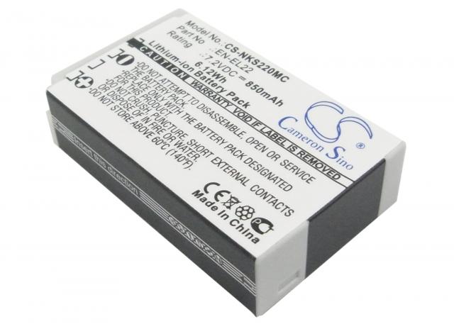 Camera Battery for NIKON J4/S2 EN-EL22  CS-NKS220MC 3,8V 3000mAh  CAMERON SINO 