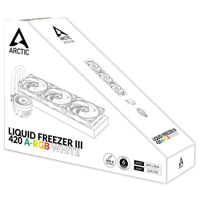 Охладител за процесор Arctic Liquid Freezer III 420 White A-RGB 