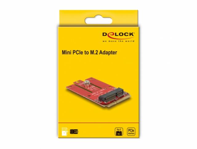 Адаптер Delock, Mini PCIe към M.2 Key E slot 