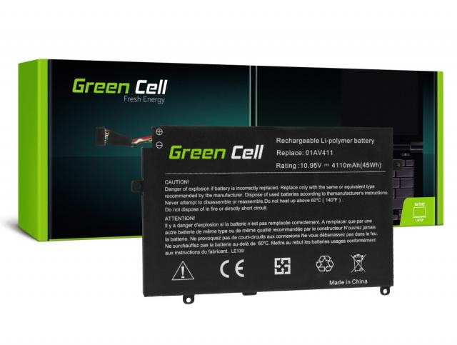 Батерия за лаптоп GREEN CELL 01AV411 01AV412 01AV413, за Lenovo ThinkPad E470 E475, 10.95V, 4110mAH 