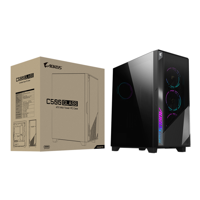 Case Gigabyte AORUS AC500 ST Tempered Glass RGB Fusion 2.0 Mid Tower 