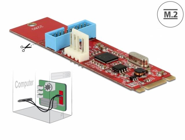 Delock Converter M.2 Key B+M male to 1 x USB 5 Gbps Pin Header 