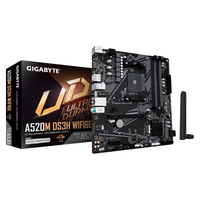 Дънна платка GIGABYTE A520M DS3H WiFi 6E, Socket AM4 