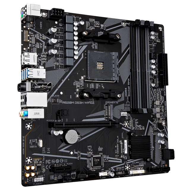 Дънна платка GIGABYTE A520M DS3H WiFi 6E, Socket AM4 