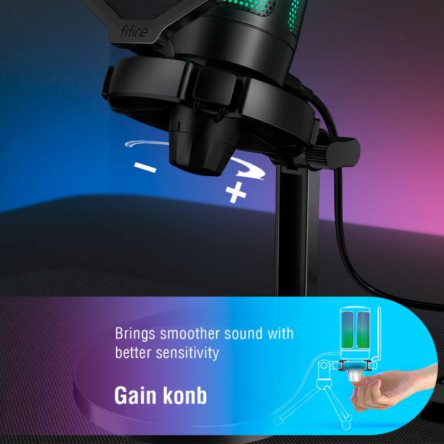 Desktop Microphone FIFINE A6NEO RGB - Black 