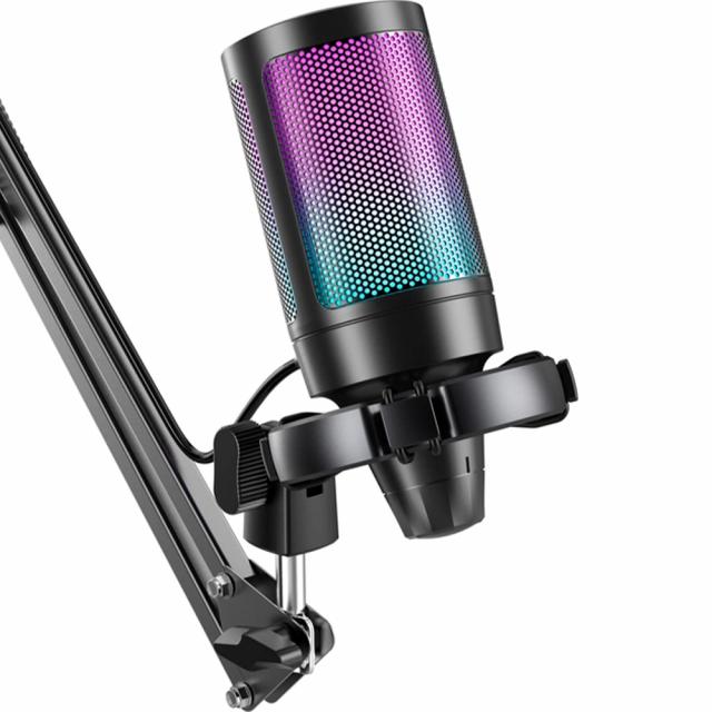 Microphone with Boom Arm FIFINE A6T RGB - Black 