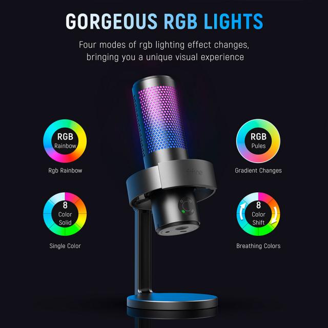 Desktop Microphone FIFINE A9 RGB 4 Polar Patterns- Black 