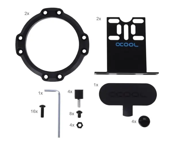 Адаптер приставка с вътрешна и външна резба Alphacool Eisdecke D5 Dual Acrylic Attachment 3x 1/4" 