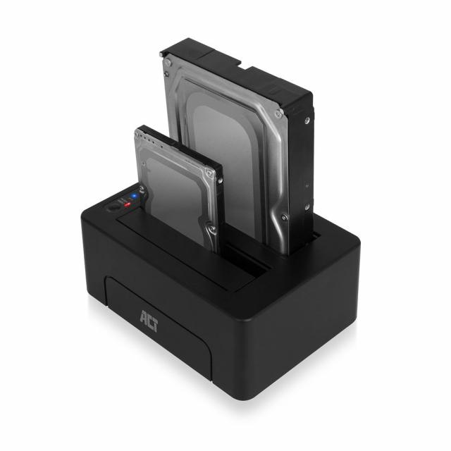 ACT 2.5" and 3.5" SATA dual HDD/SSD docking station, USB 3.2 Gen1 