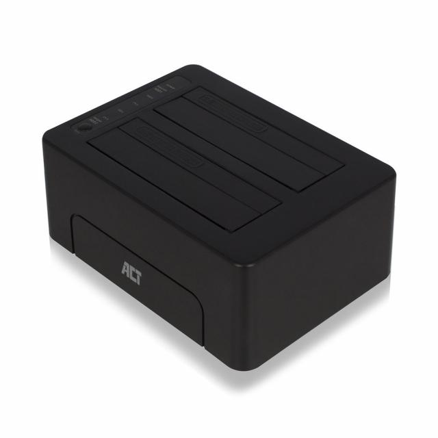 ACT 2.5" and 3.5" SATA dual HDD/SSD docking station, USB 3.2 Gen1 