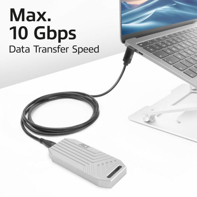 ACT Cable USB-C - USB-C, 10Gbps, 60W, 0.5 m, connectors - 1x прав и 1x на 90° up/down angled 