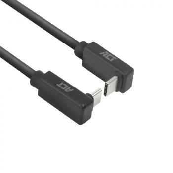 ACT Кабел USB-C 10Gbps, 60W, 1м, конектори на 90° up/down angled