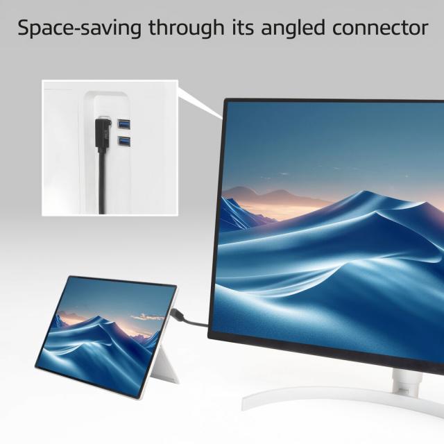 USB 3.0 10Gbps 60W USB Type-C® (up/down angled) to USB Type-C® (up/down angled) Cable, 2 meters 