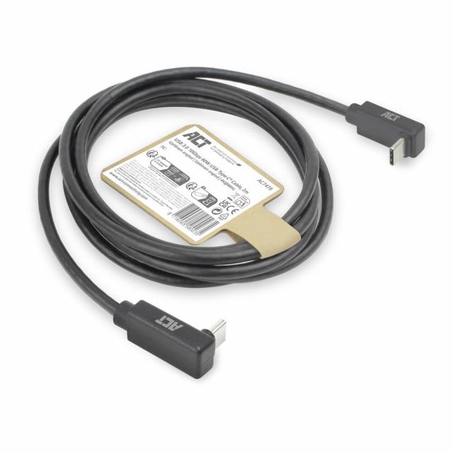 USB 3.0 10Gbps 60W USB Type-C® (up/down angled) to USB Type-C® (up/down angled) Cable, 2 meters 