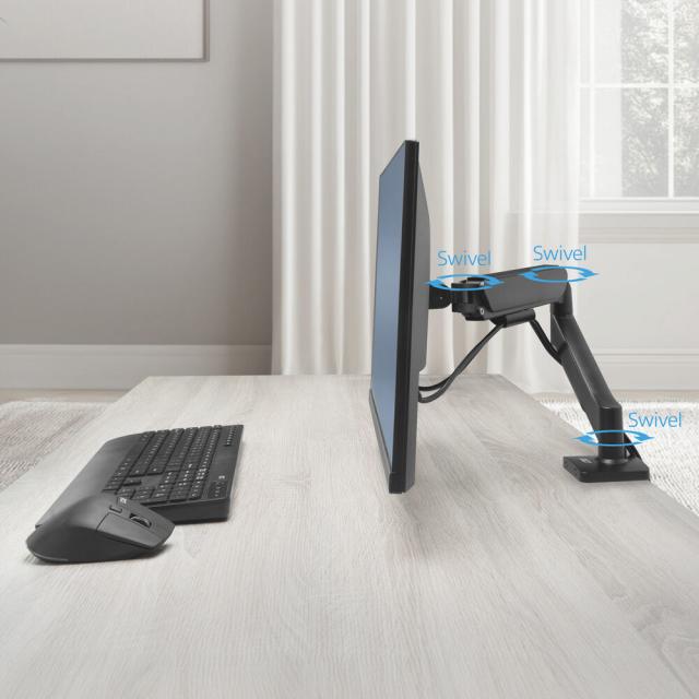 Monitor arm 34", gas spring, 1 monitor, ACT Essentials 