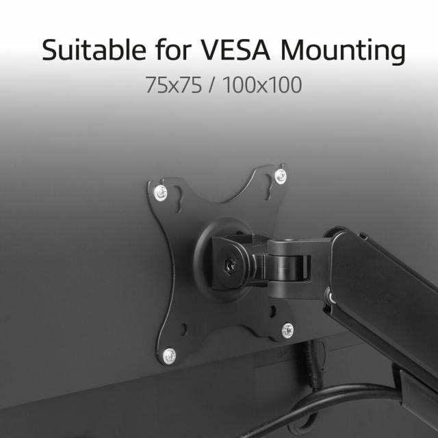 Monitor arm 34", gas spring, 1 monitor, ACT Essentials 