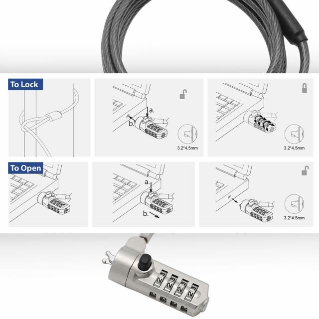 ACT Wedge Laptop Lock with combination lock 